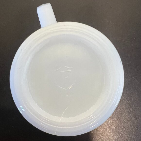 Vtg HOLLY HOBBIE Federal Glass Co Milk Glass Mug ~ Start Each Day in a Happy Way - Picture 12 of 13